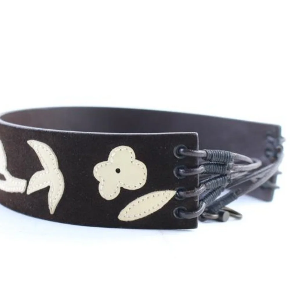 Dolce&Gabbana Floral Suede Waist Belt 13MR0226